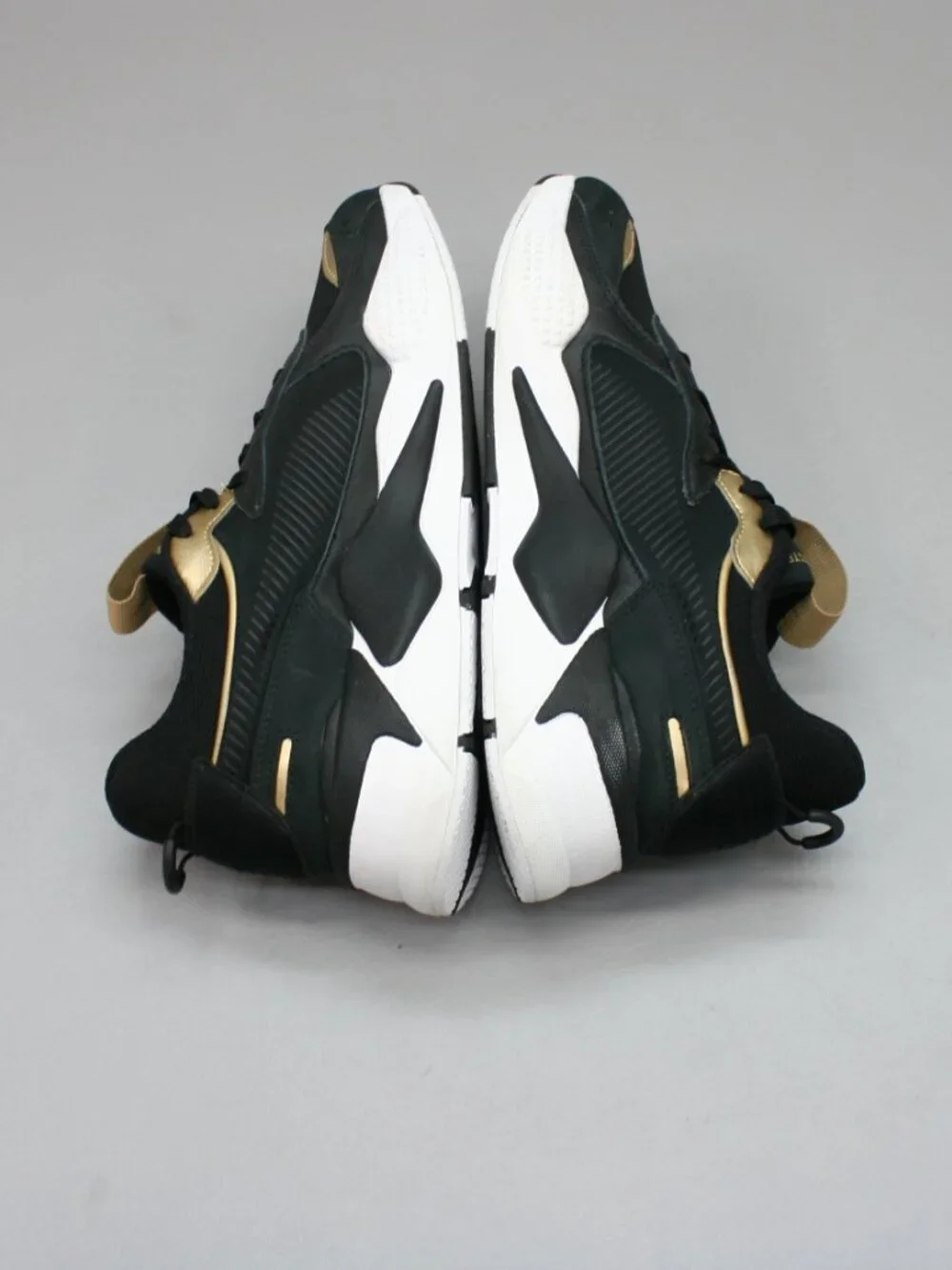 Puma Men's 11.5 RS-X Trophy Black Team Gold Running Gym Shoes Sneakers 369451-01